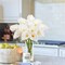 Fake Flowers in Vase 12“ Artificial Calla Lily Pure-White Flowers Arrangement with Vase and Faux Water for Home Decor Dining Table
